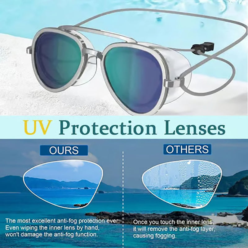 Anti-fog reflective swimming goggles