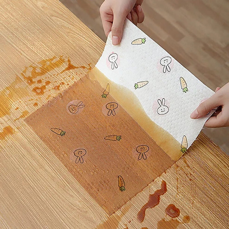 Dry and wet dual-use tearable cleaning cloth