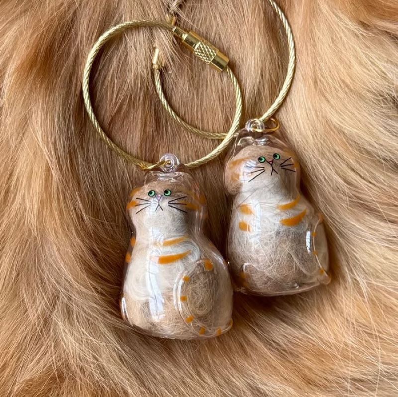 😽Cute cat fur souvenir pendant🎁