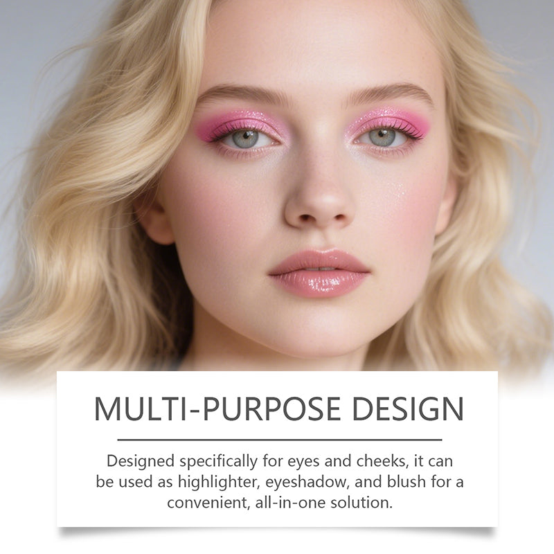 Portable 4-color highlighter eyeshadow and blush palette