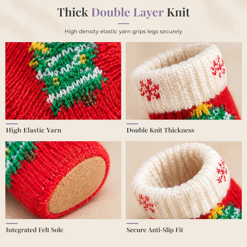 Knitted Felt Chair and Table Leg Pads