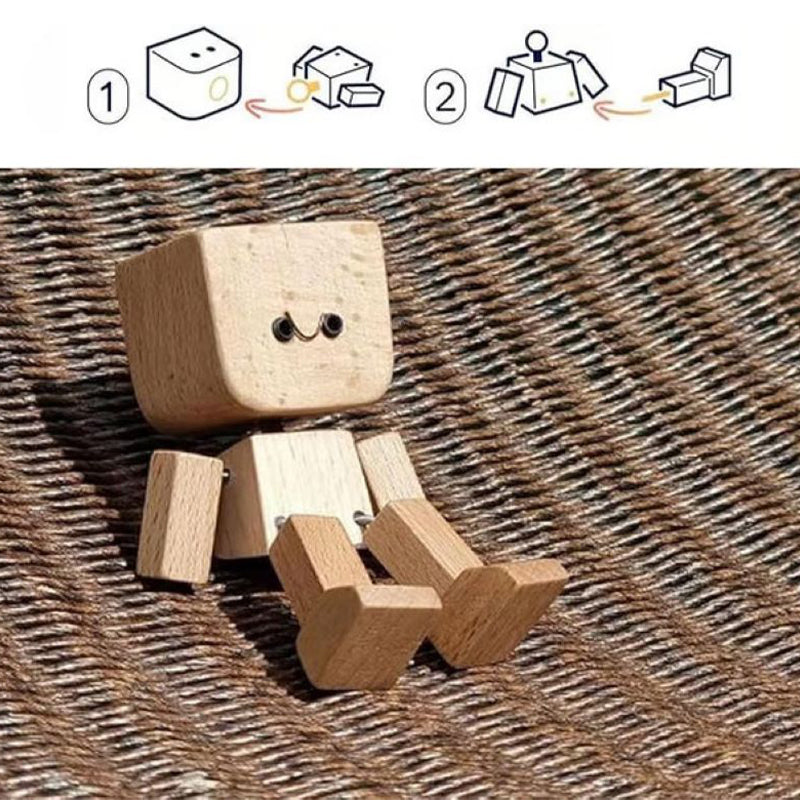 Wooden puppet ornaments with changing expressions