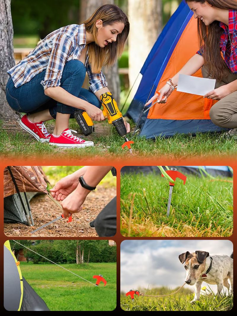 Hexagonal spiral ground spikes