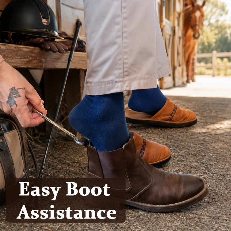 Horse-shaped auxiliary shoe hook