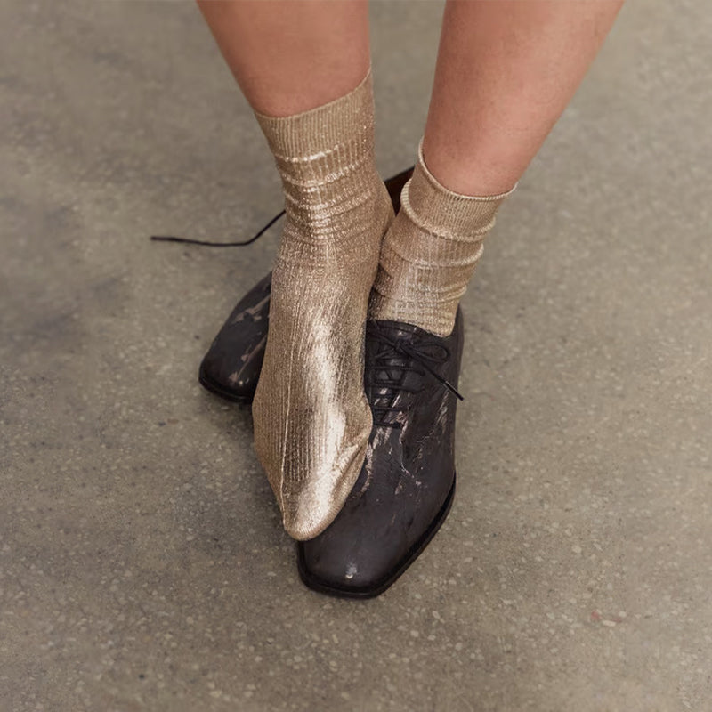 Metallic silk stockings