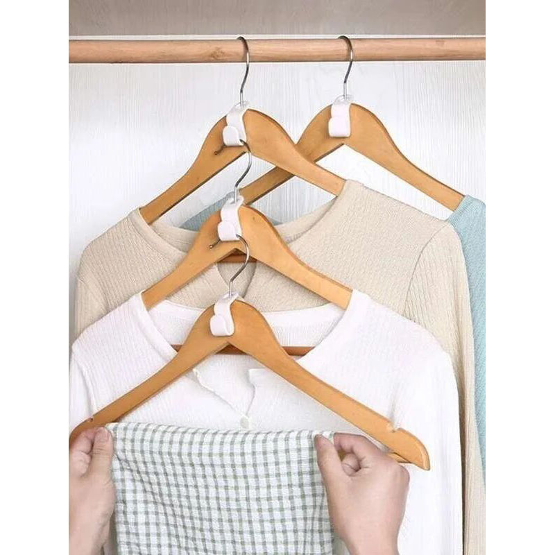 Space-Saving Clothes Hanger Connector Hooks