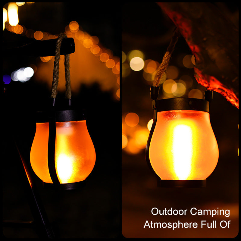 Solar Outdoor Hemp Rope Flame Lamp