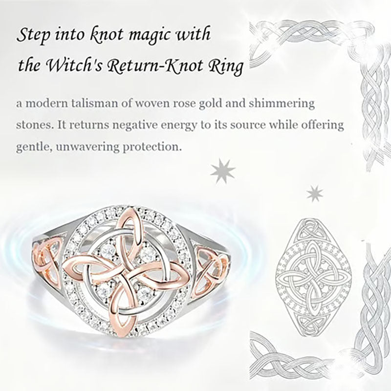 Handcrafted Alloy Witch's Knot Amulet Ring