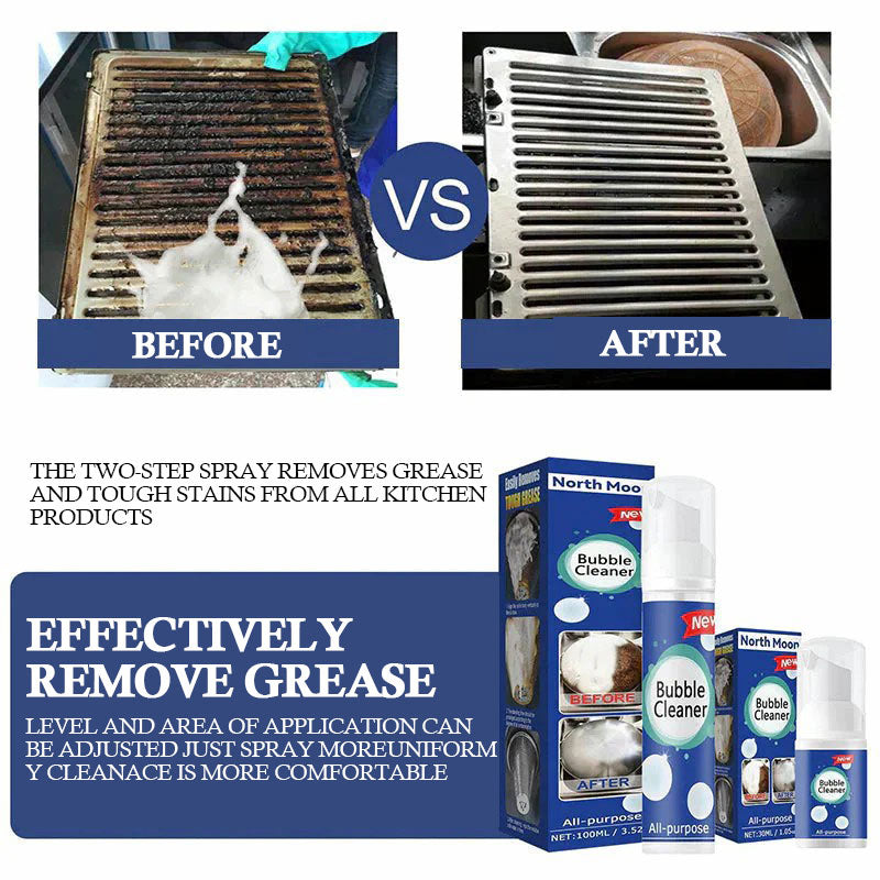 Foaming cleaner for heavy oil stains