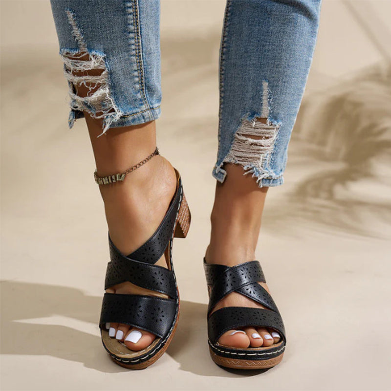 Women's Vintage Cutout High Heel Sandals and Pumps