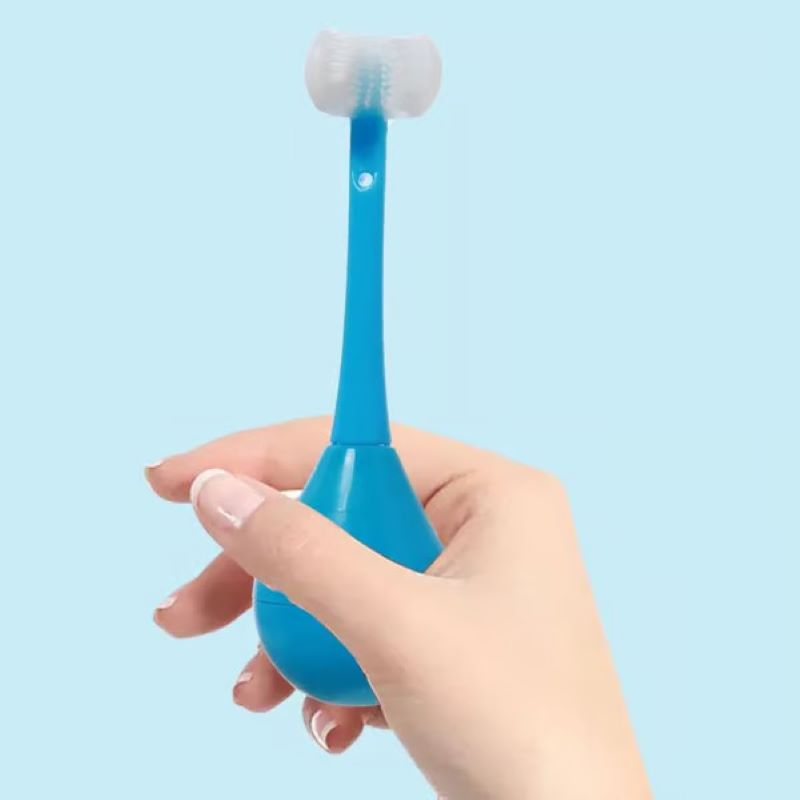Three-sided tumbler children's toothbrush