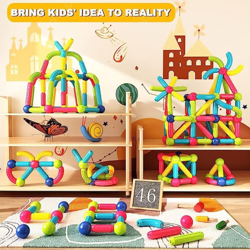 Magnetic stick building blocks, suitable for children's early development