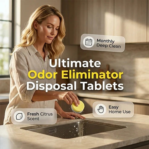 Cleaning and deodorizing tablets for garbage disposal