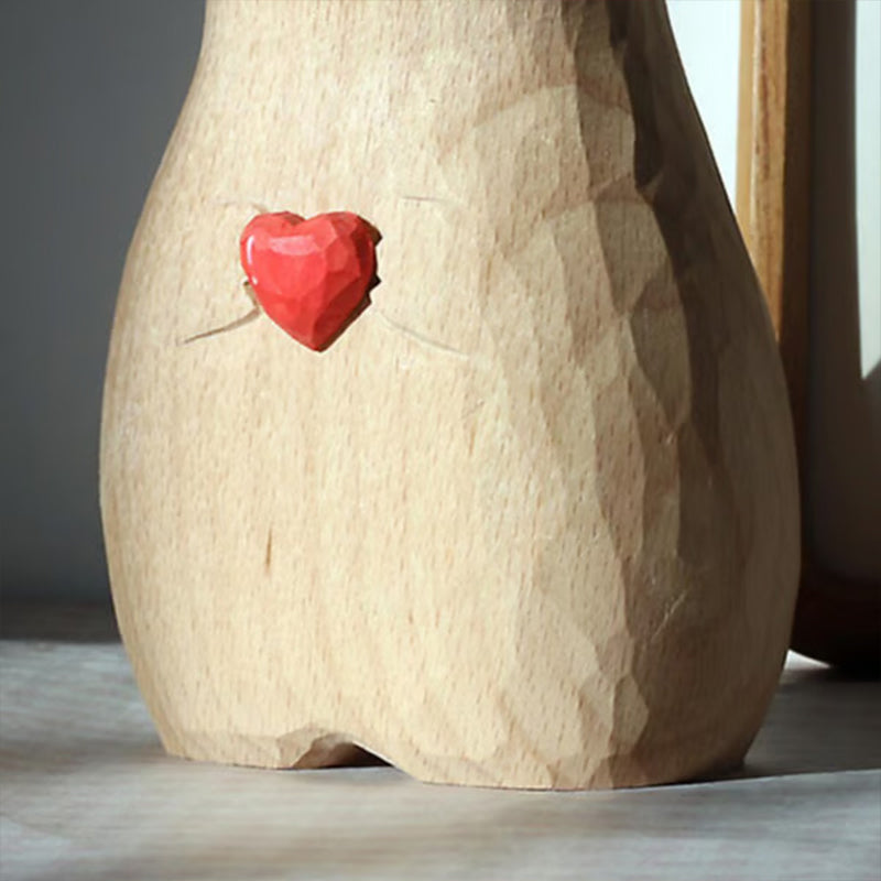 Resin cat heart vase