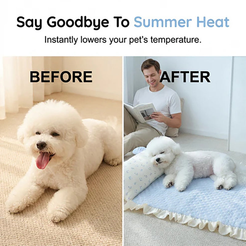 Pet cooling mat with padding