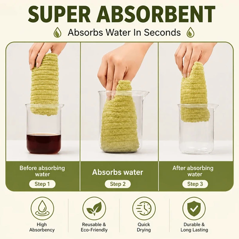 Reusable microfiber cleaning cloth roll