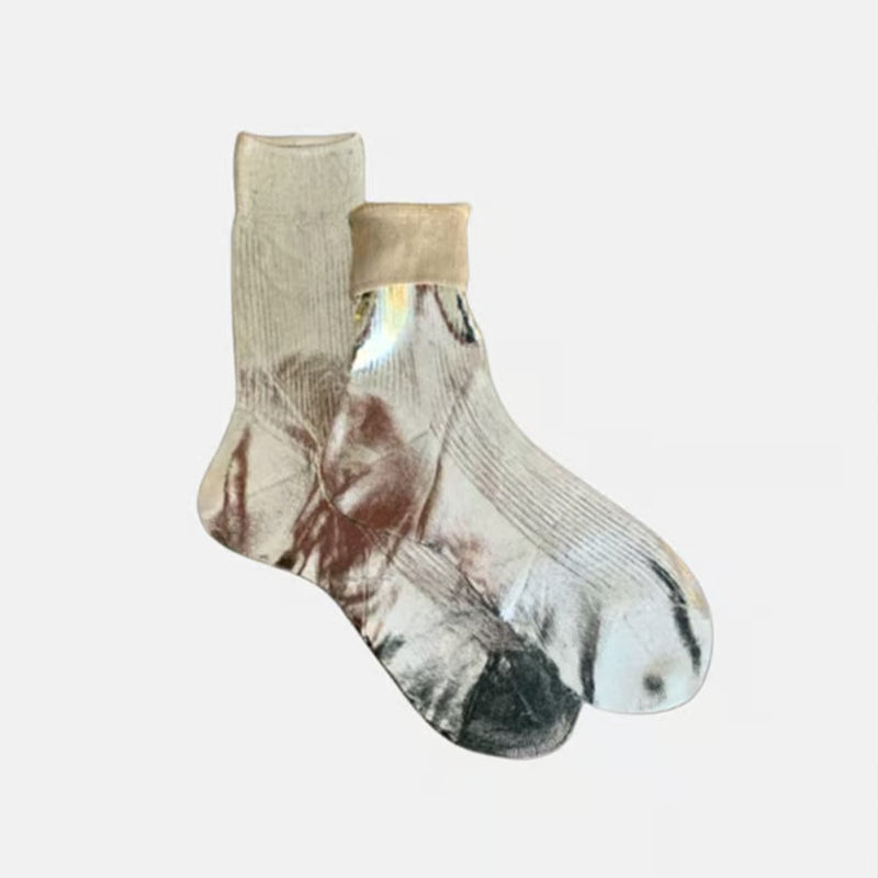 Metallic silk stockings