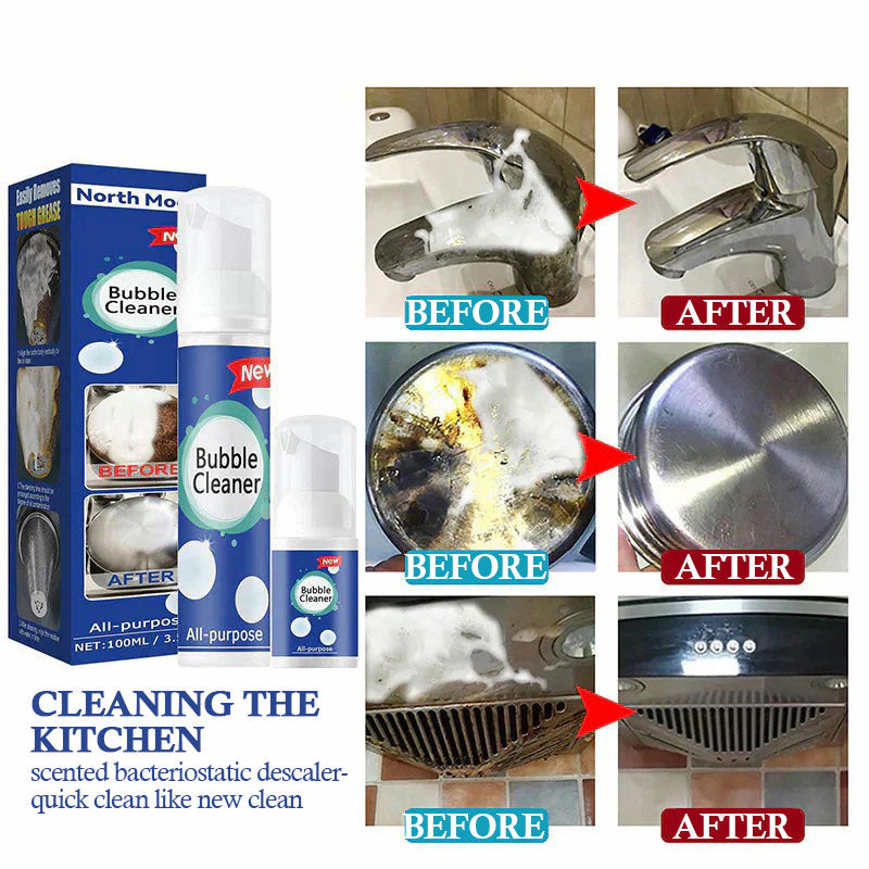 Foaming cleaner for heavy oil stains