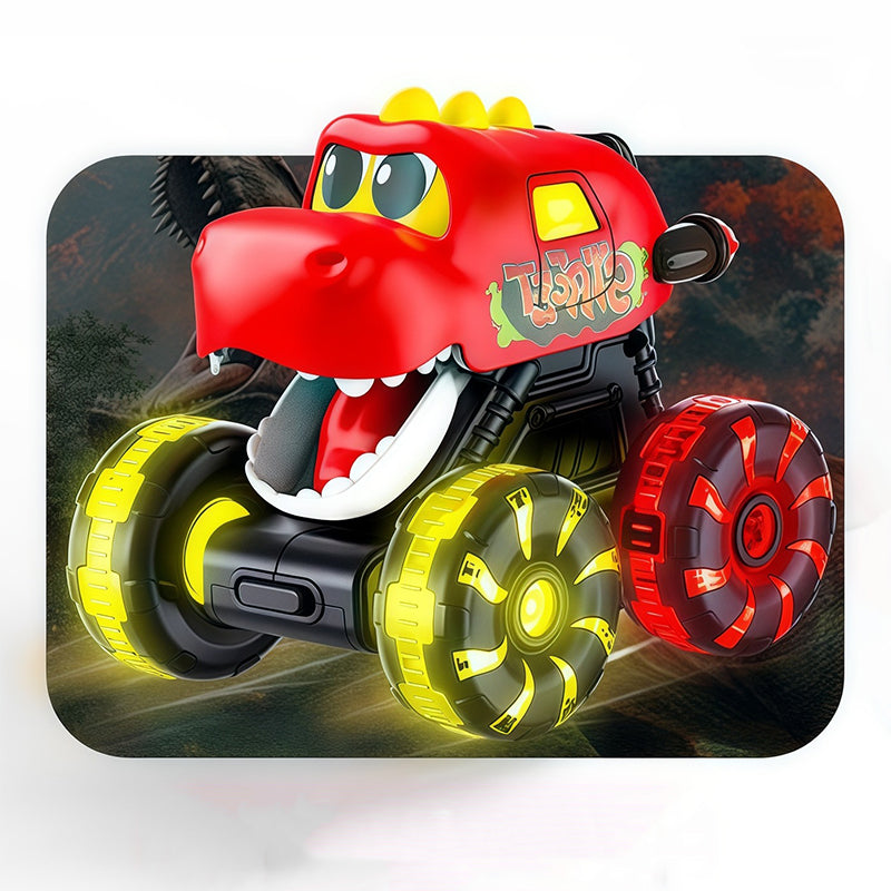 Press the inertia light dinosaur toy car