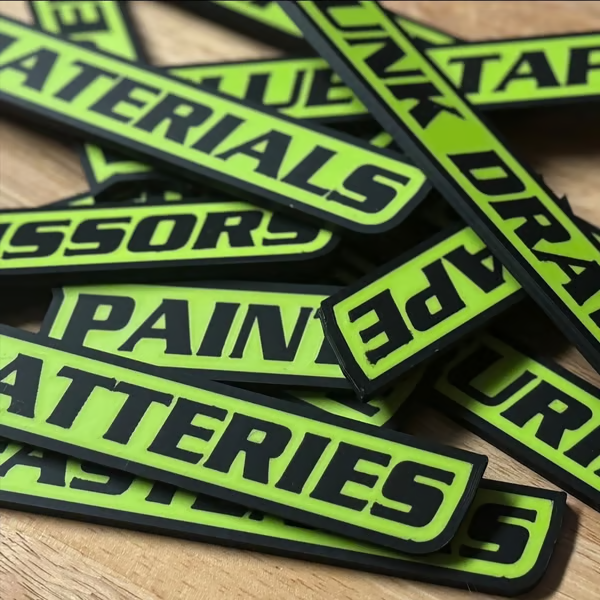 12-Pack magnetic toolbox labels