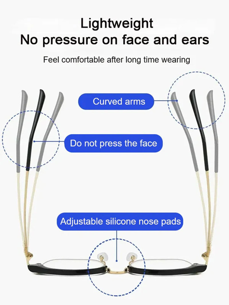 Ultra-light smart zoom anti-blue light reading glasses