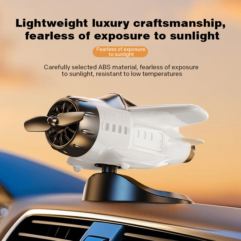 Solar powered airplane shaped car ornaments