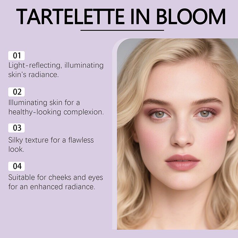 Portable 4-color highlighter eyeshadow and blush palette