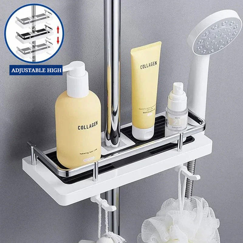 Shower rod storage rack