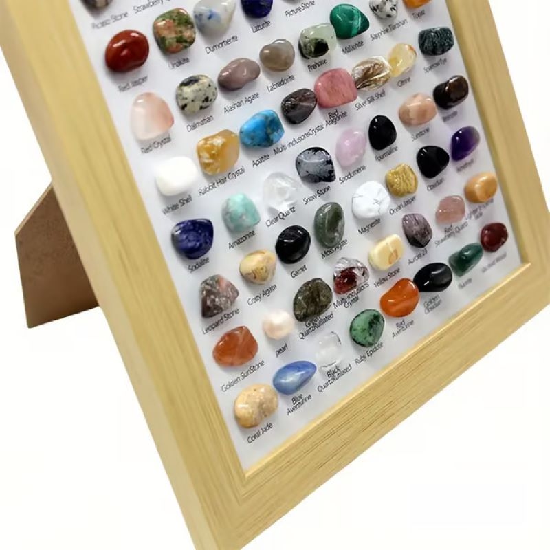 80 Mineral Specimens Framed Box