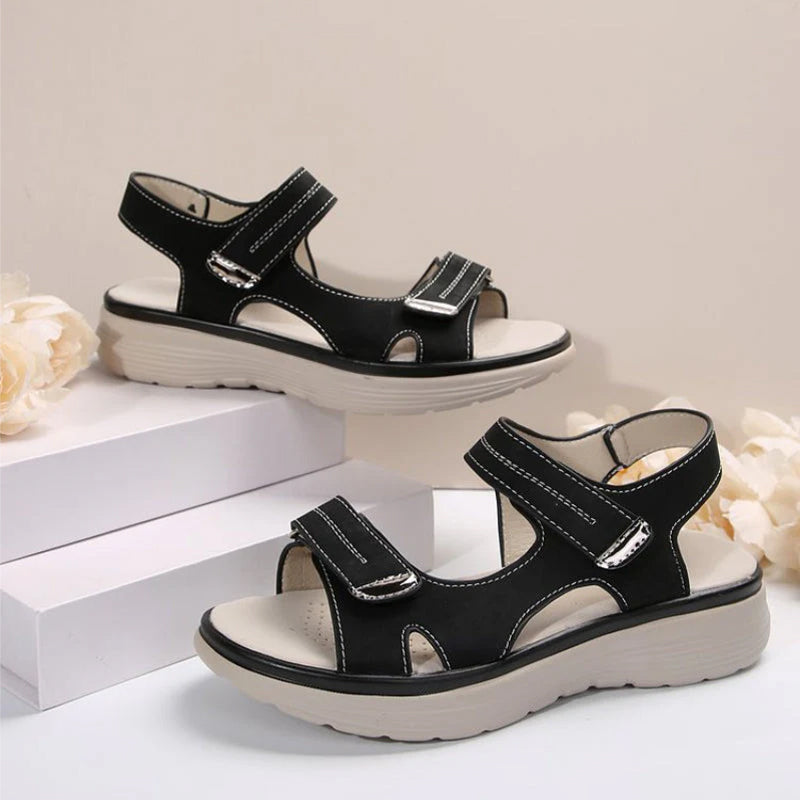 Women's Wedge Sandals with Velcro Strap
