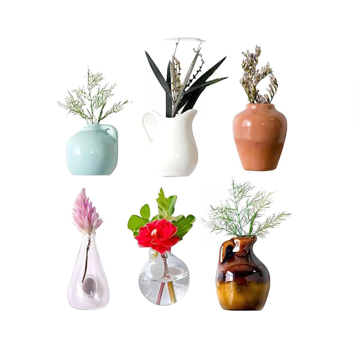 Mini ceramic vase-shaped refrigerator magnets