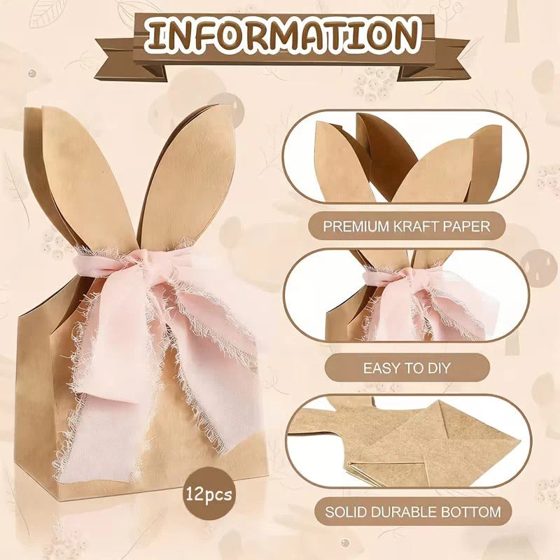 Cute Easter bunny ear pattern tote bag