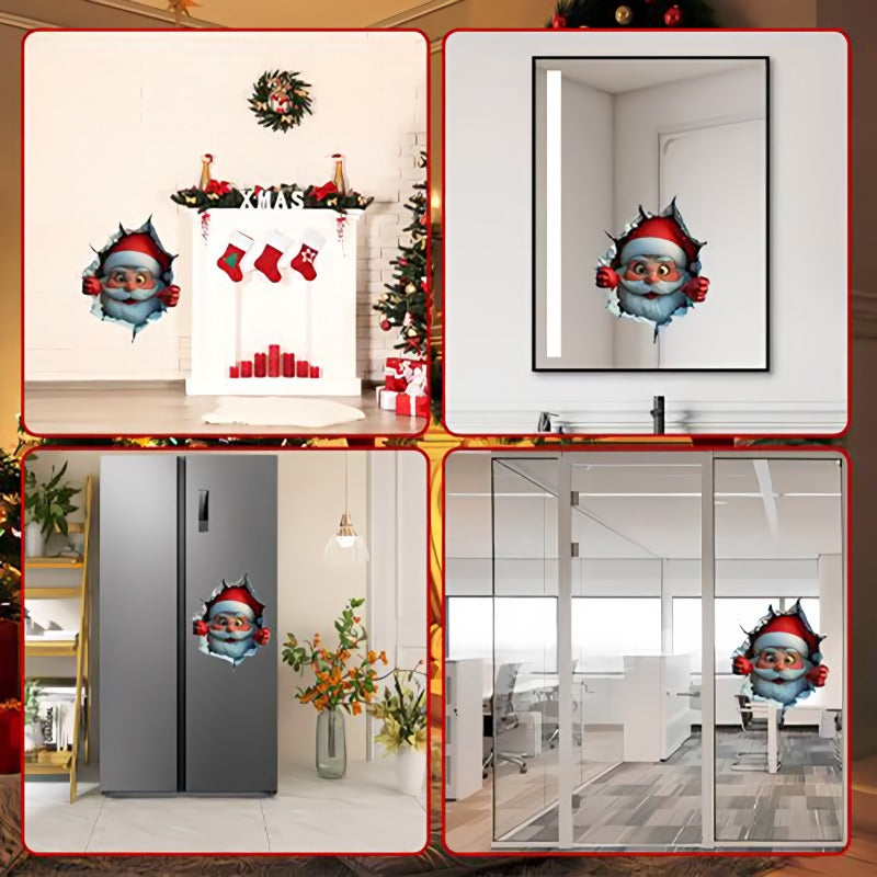 3D Cute Santa Claus Wall Stickers