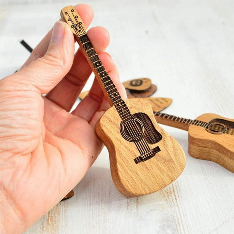 Acoustic Guitar Wooden Pick Box