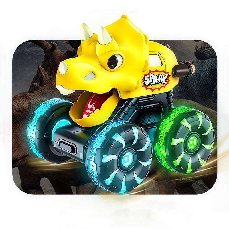 Press the inertia light dinosaur toy car