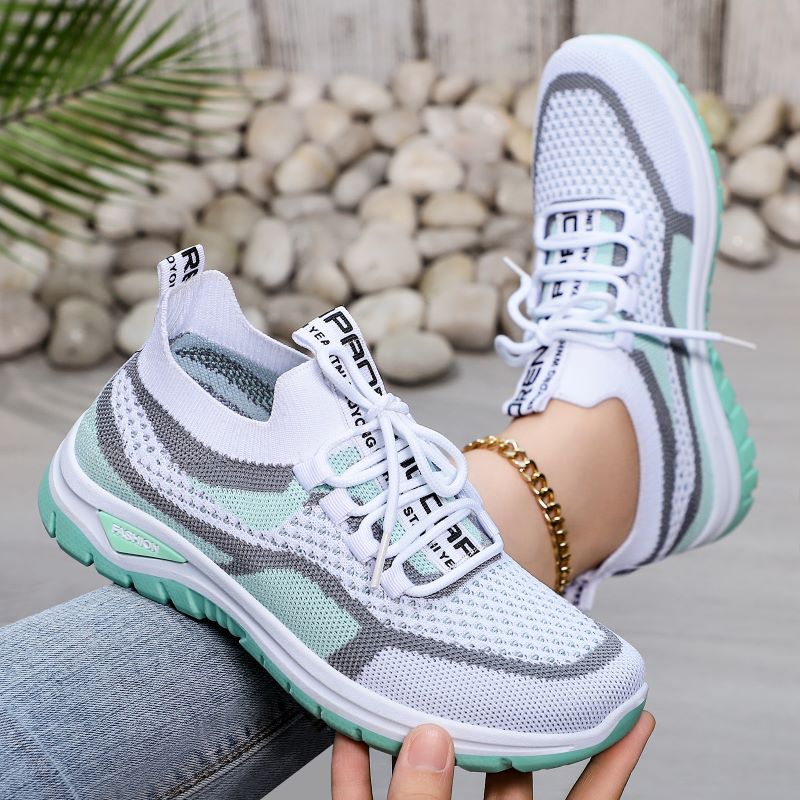 Women's casual shallow lace-up mesh shoes