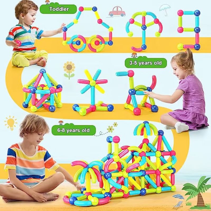 Magnetic stick building blocks, suitable for children's early development