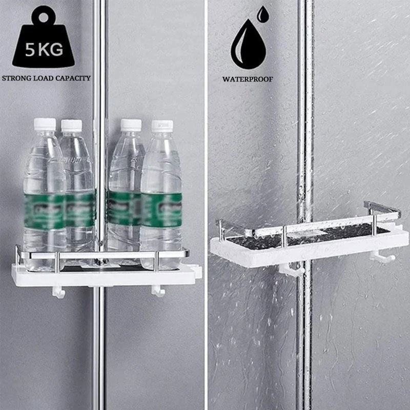 Shower rod storage rack