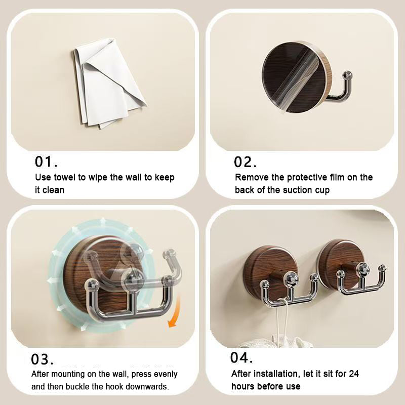 Multifunctional wood grain suction cup hook