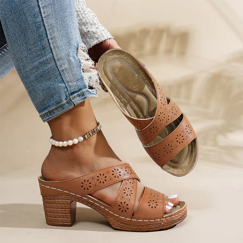 Women's Vintage Cutout High Heel Sandals and Pumps