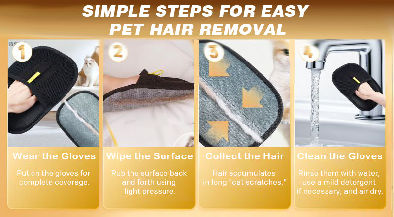 Pet static hair removal gloves