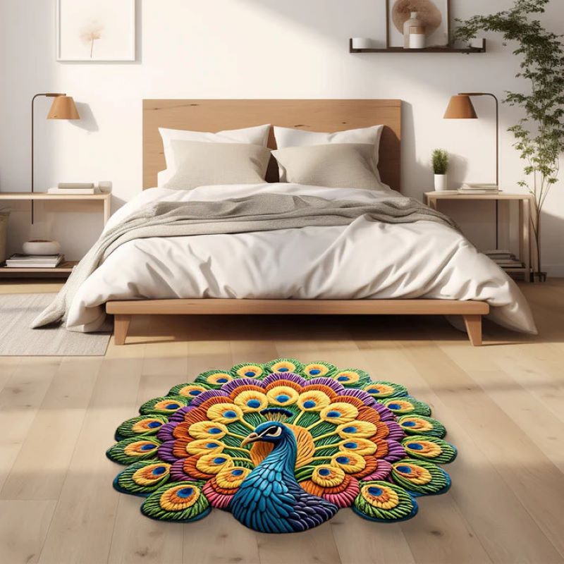 π¦ Quick-drying non-slip peacock floor mat