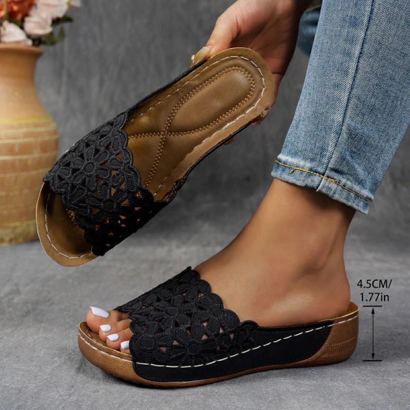 Fashion low heel ladies slippers