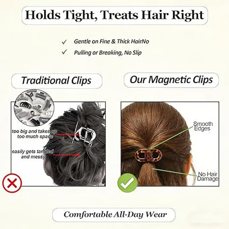 Creative anti-slip magnetic hair clip