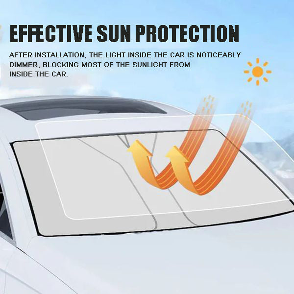 Foldable car windshield sunshade
