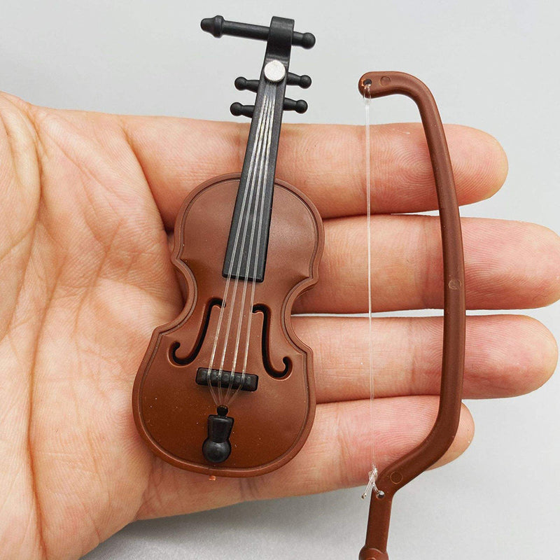 Mini Wooden Violin with Bow-Cute Decorative Piece