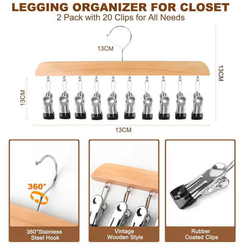 Space-saving multi-hook clothes hanger