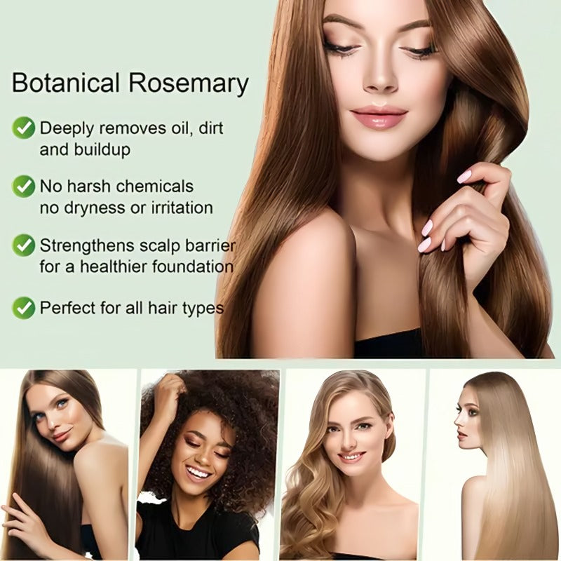 Rosemary Smooth & Shine Shampoo - Sulfate-Free Formula for All Hair Types
