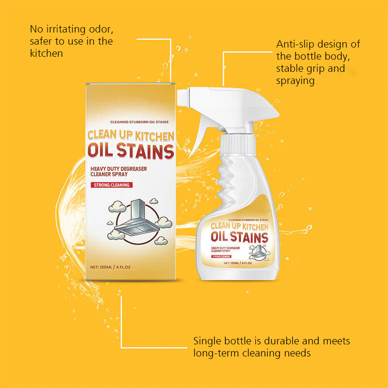 Powerful kitchen degreasing and cleaning spray
