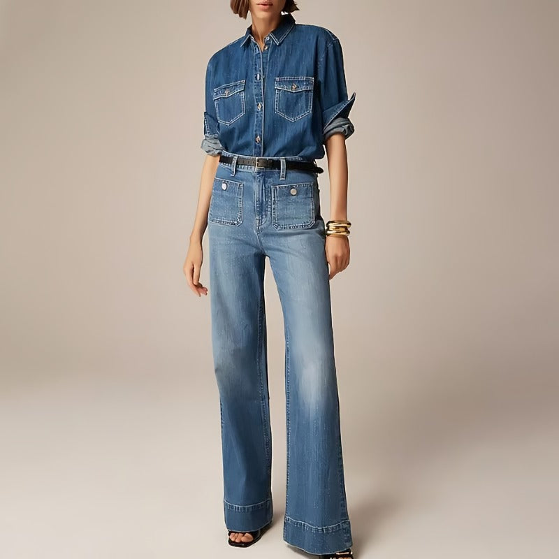 👖High waist wide leg loose pants